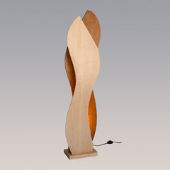 Sculptural uplight in maple and cherry