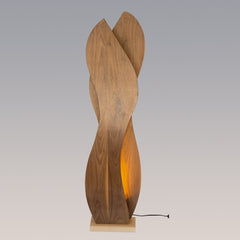 Sculptural uplight in walnut