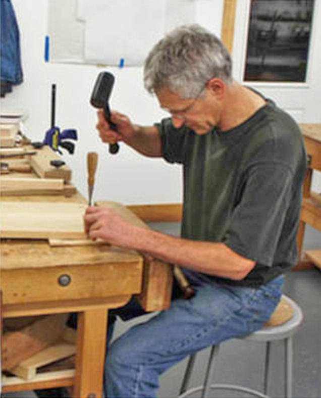 Alan working on a project at the Center For Furniture Craftsmanship in Maine
