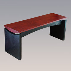 Modern black and red entry bench