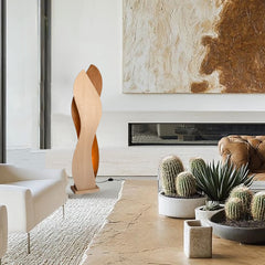 Intimate Light - A sculptural floor lamp in maple and cherry or walnut