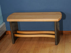 Entryway Bench of Solid Maple and Cerused Oak