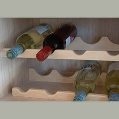 detail of wine holder in maple wine cabinet